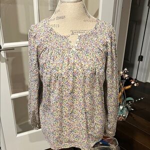Women's Floral Peasant Top - Multicolor